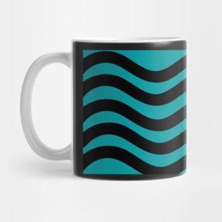 Medium blue and black wavy lines Mug